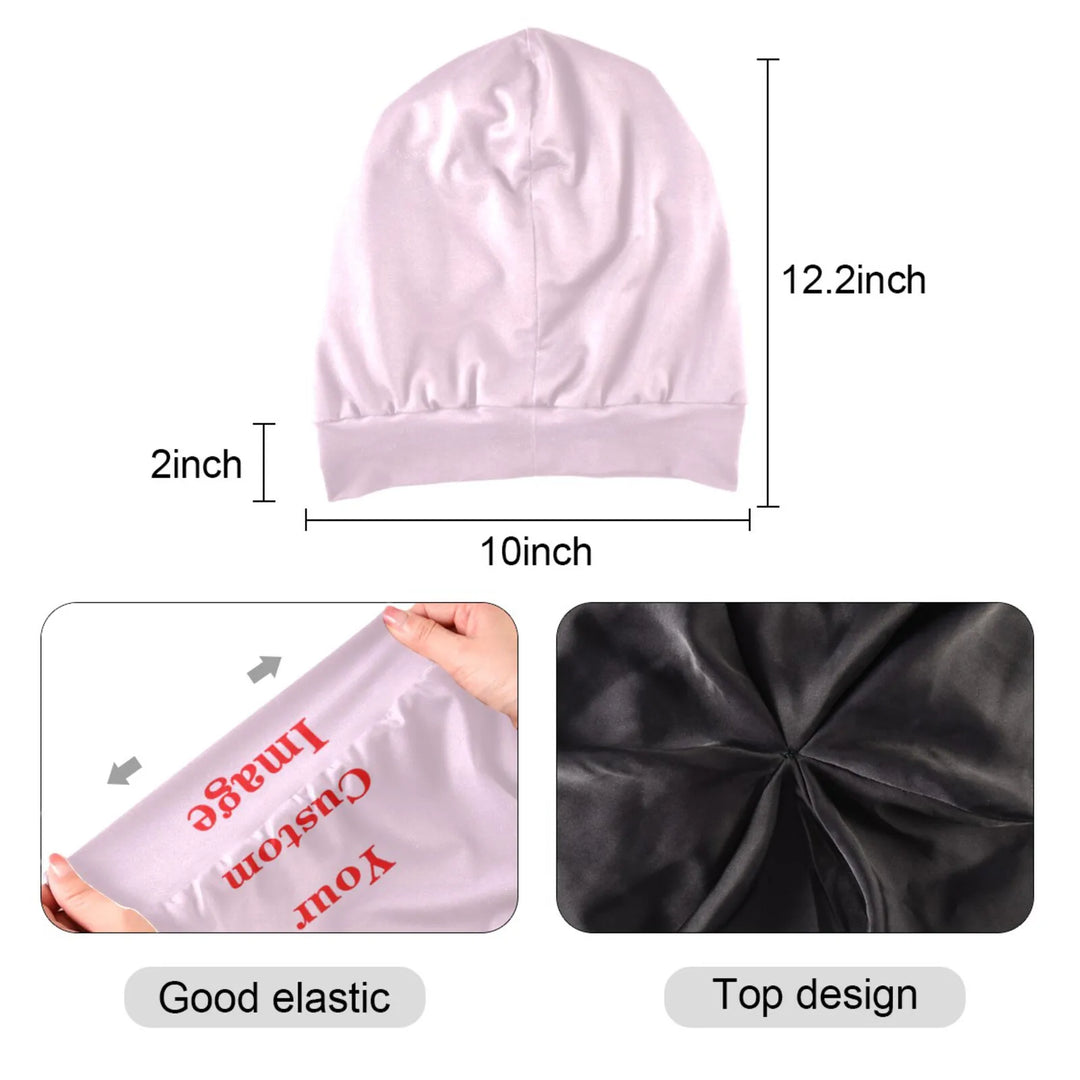 Wide Side Elastic Nightcap Cotton Hair Care Chemotherapy Cap Sleeping Hat Head Warp Headscarf Sleep Cap For Women Custom Pattern