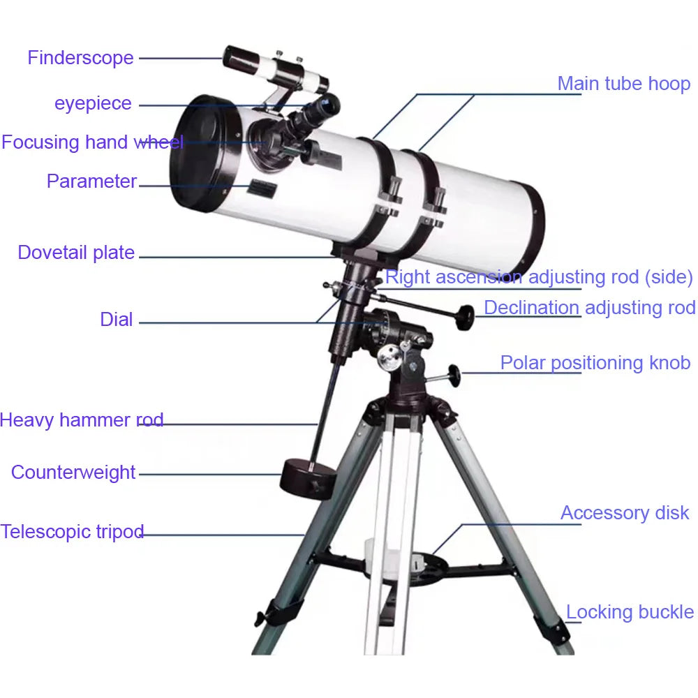 150/1400 mm 150/750 114/1000 Astronomical Telescope  Reflector 150EQ Lunar planetary observation Buy telescop Outdoor camping