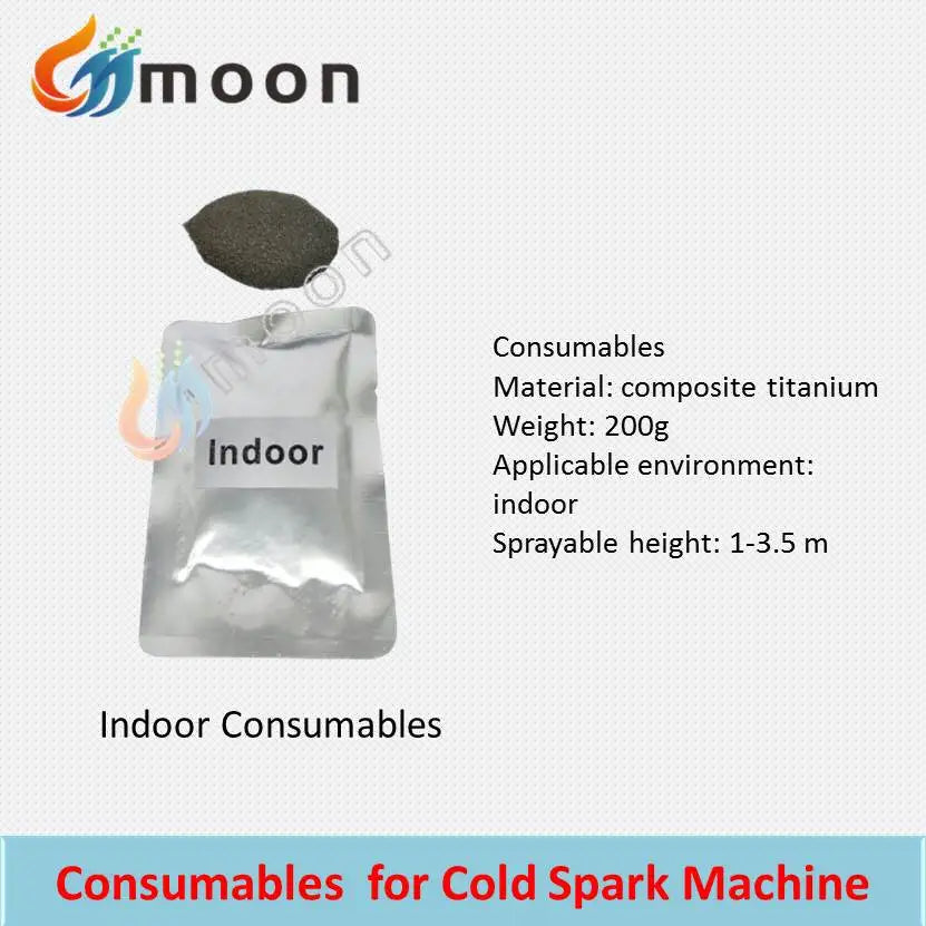 100~200 Bags Ti Powder Cold Sparkler Machine Cold 600W Spark Machine Fountain Sparkular Machine Consumables Ti Powder Card