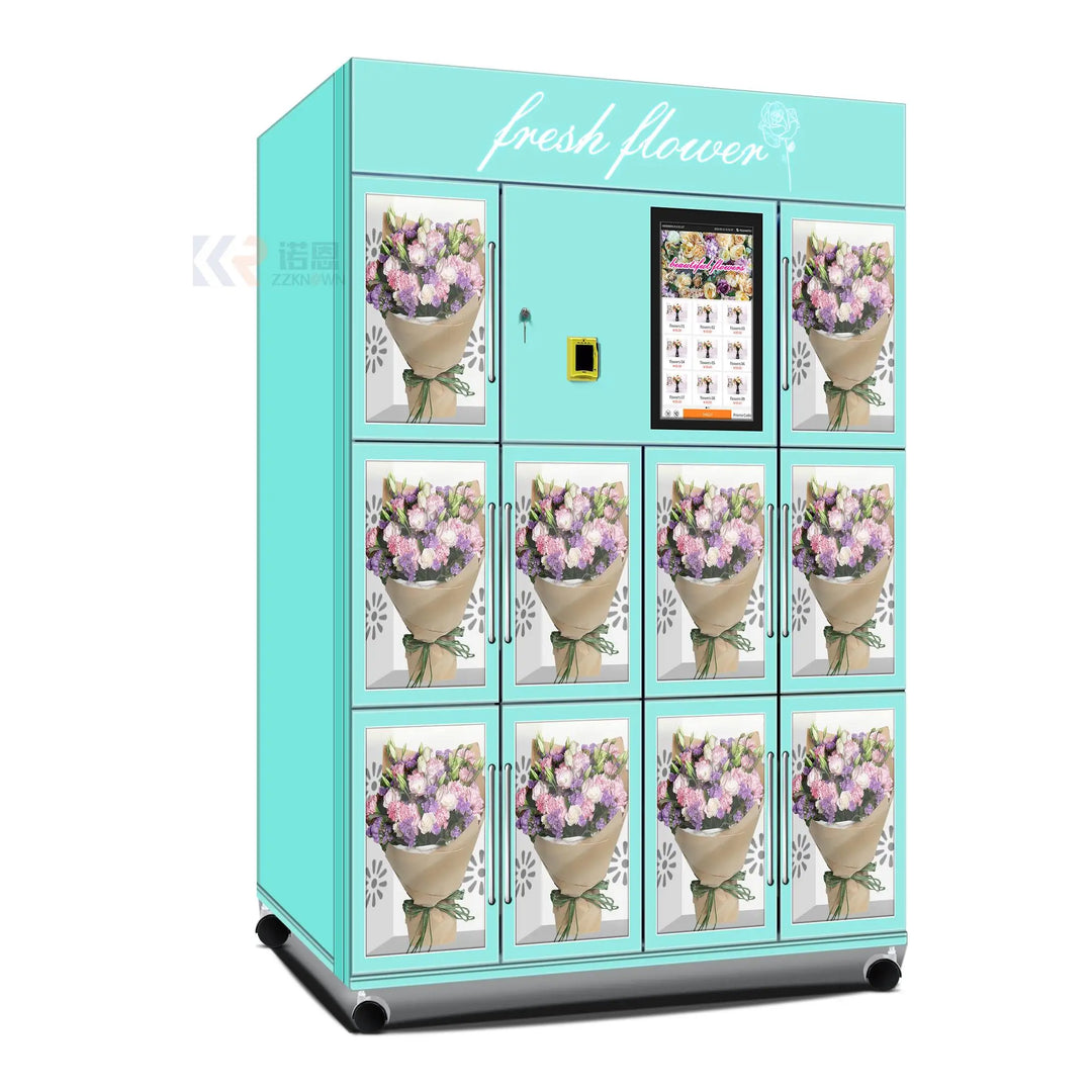 Factory Direct 16 Lockers Cut Flower Vending Machine With Top Led Sign HL-XHJ-Y-1A