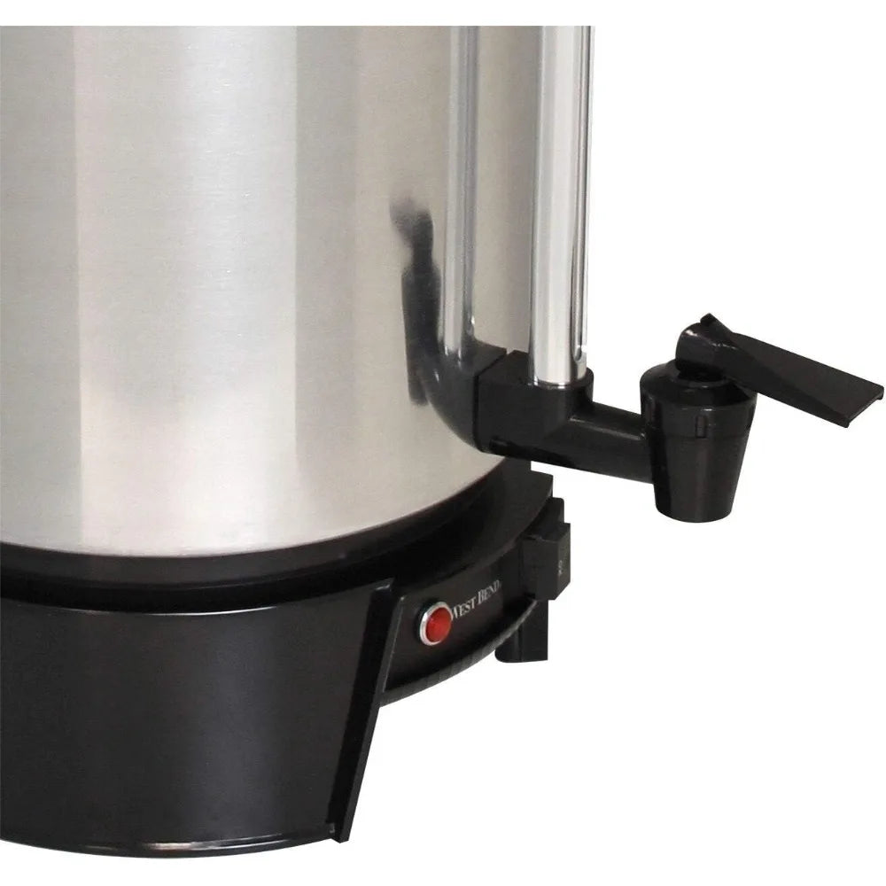 West Bend 33600 Coffee Urn Commercial Highly-Polished Aluminum NSF Approved Features Automatic