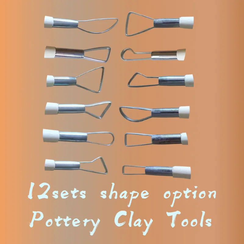 Wholesale 6PCS/SET Wooden Handle & Multiple Shapes Metal Blade Pottery Sculpture Clay Tools  FAST DELIVERY