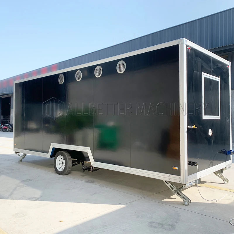 17ft Fast Food Van Trucks Mobile Kitchen Fast Food Dining Car Street Catering Bbq Food Trailer for Sale