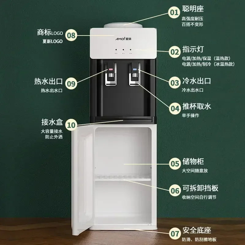 Water Despenser AMOI Dispenser Household Vertical Refrigeration Heating Desktop Small Office Barreled Automatic New Model Drinks