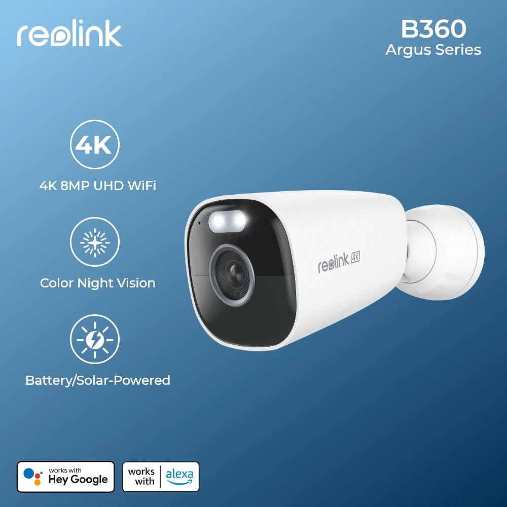 reolink 4K 8MP WiFi Security Camera 5MP Outdoor Wireless IP Camera 3MP 1080P Battery/Solar Powered Surveillance Cameras