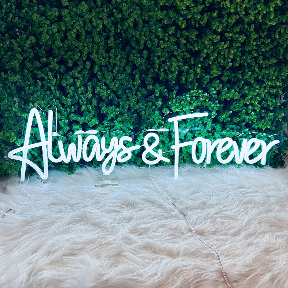 Neon Always & Forever Art Sign Wedding Proposal Favors 12v Bedroom Home Club Wall Decor Light Sign Dimmable