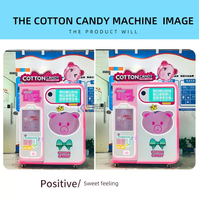 Marshmallow Fully Automatic Snack Machine Cotton Candied Vending Machine For Amusement Center