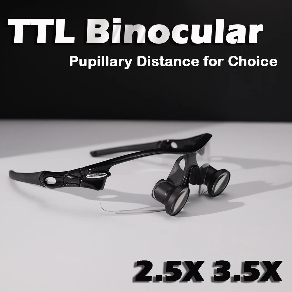 2.5X 3.5X TTL Binocular Dental Loupe Surgery Medical Through The Lenses Magnifying Customized Working Distance For Dentist 40-45