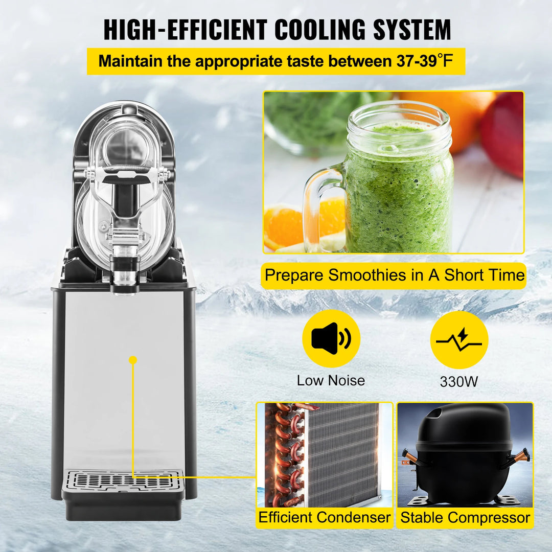 VEVOR 3/6L 1/2 Jar Commercial Slushie Machine Slush Maker Frozen Drink Dispenser Ice-Cool Juice Smoothie Granita Vending Machine