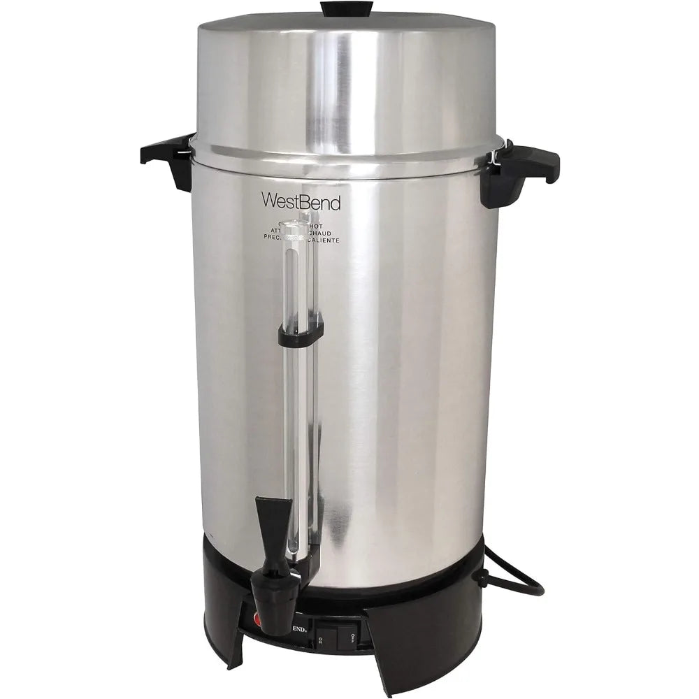 West Bend 33600 Coffee Urn Commercial Highly-Polished Aluminum NSF Approved Features Automatic