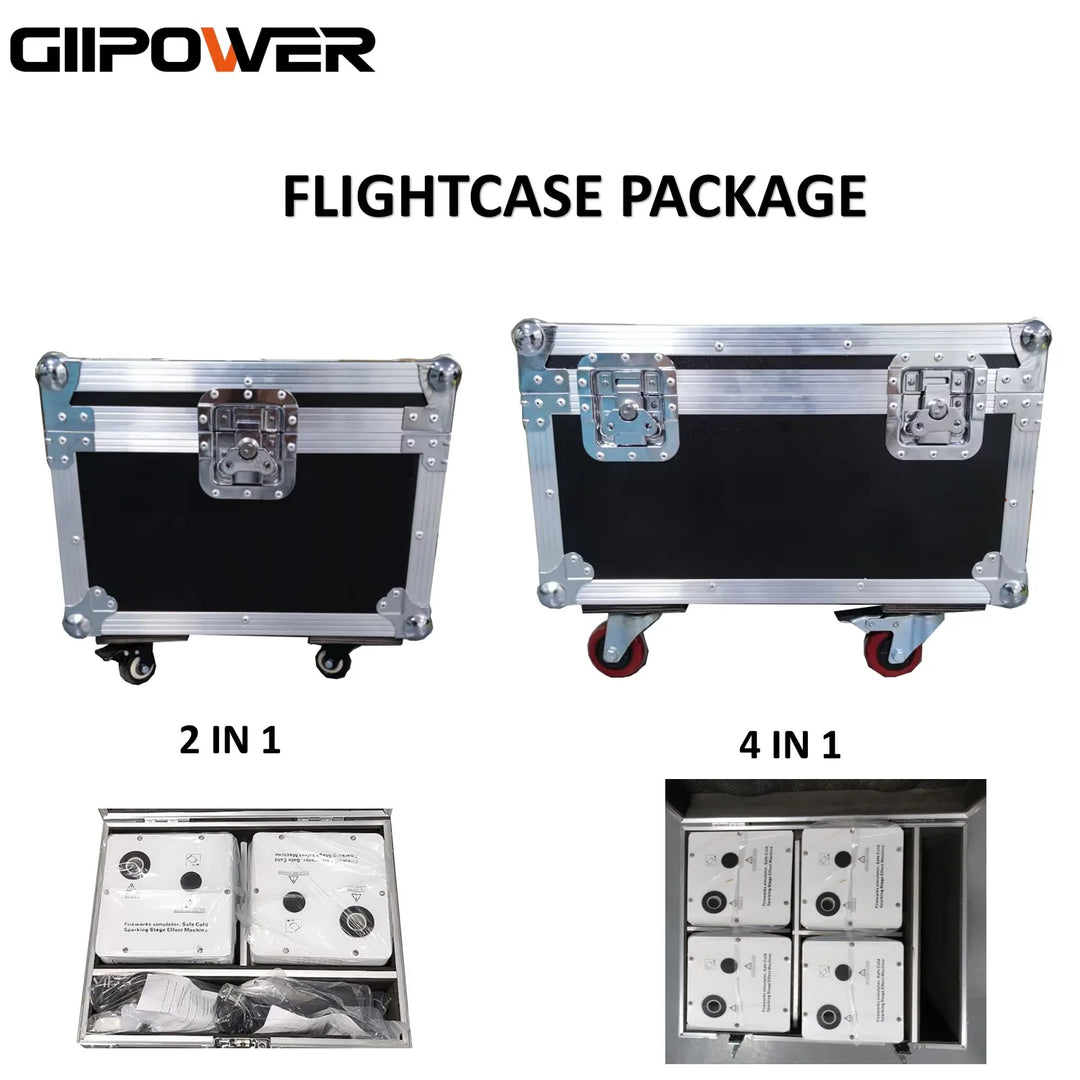 4pcs 700W Cold Spark Machine Flightcase Ti Powder Wedding Clear Dmx Remote Control 600w Spark Fountain Sparkular Machine Stag