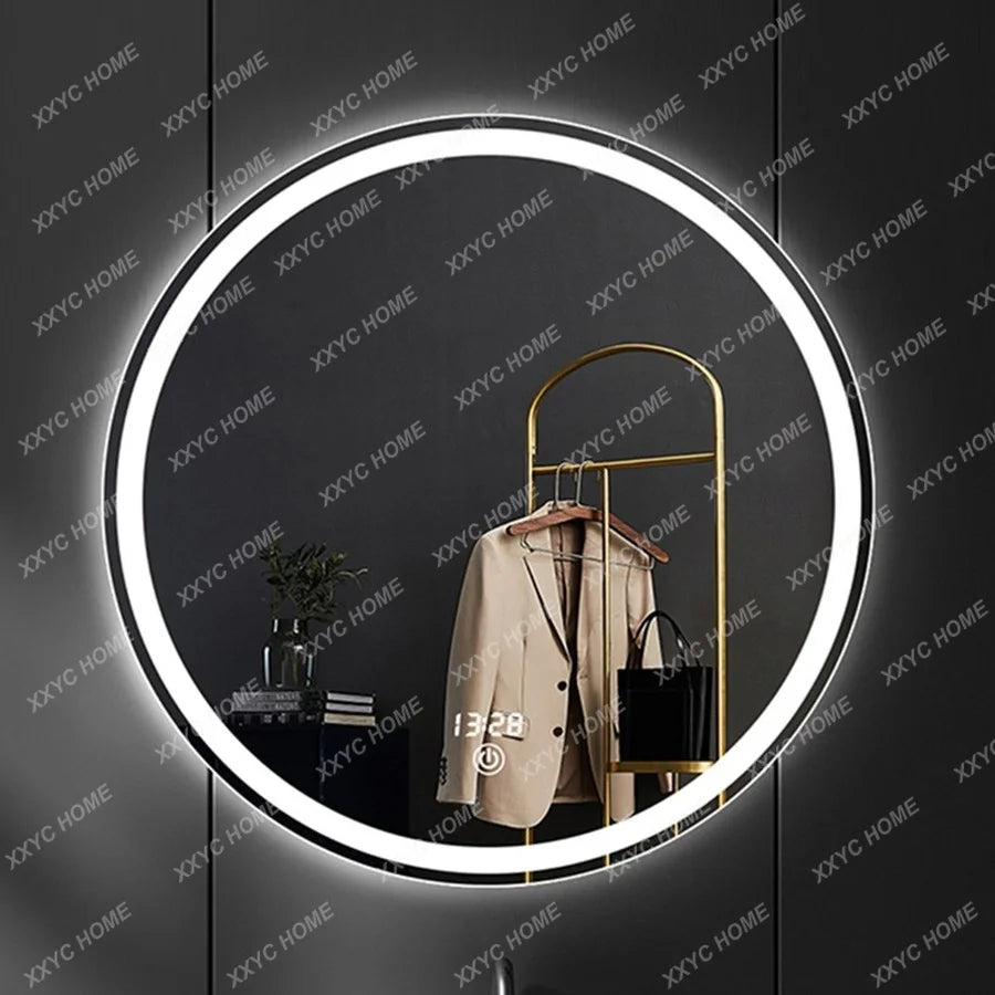 Waterproof Smart Mirror Anti Fog Mounted Round Touch Control Mirror Light Switch Bathroom Espejo Washroom Accessories