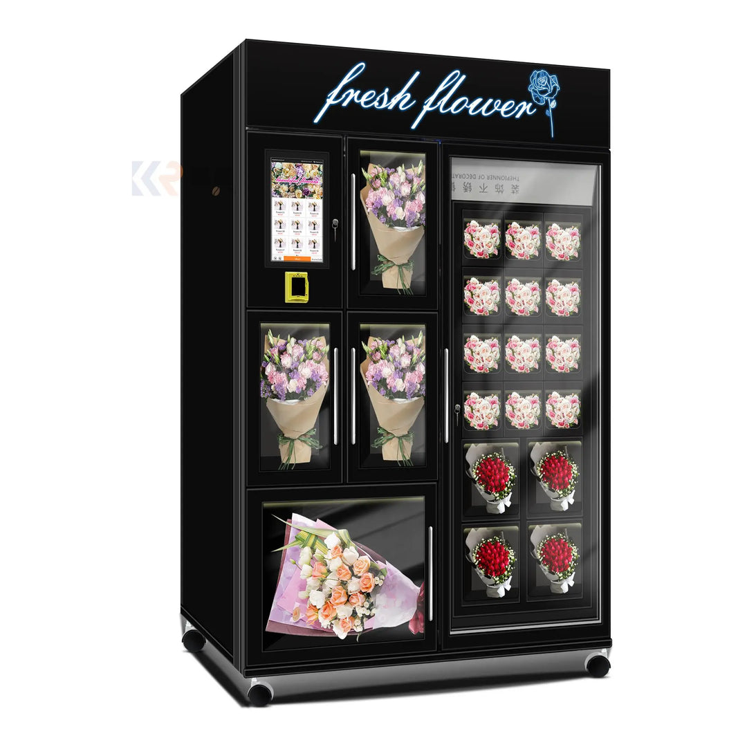 Factory Direct 16 Lockers Cut Flower Vending Machine With Top Led Sign HL-XHJ-Y-1A