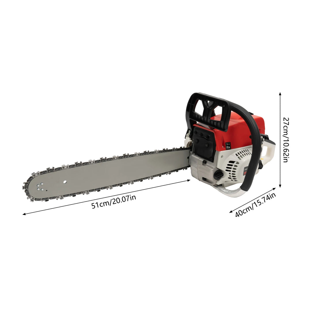 20 Inches 52cc Gasoline Chain Saw Gas-Powered Cordless Chainsaw for Cutting Wood Garden Tools