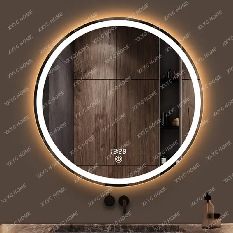 Waterproof Smart Mirror Anti Fog Mounted Round Touch Control Mirror Light Switch Bathroom Espejo Washroom Accessories