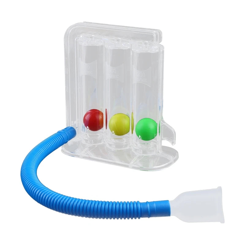 3-Ball Deep Breathing Exerciser Capacity Training Device Incentive Spirometer Spirometry Breath Exercises and Measurements