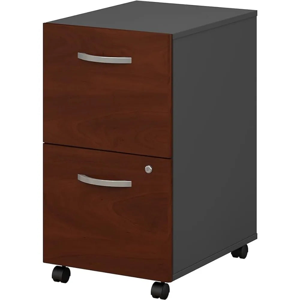 2 Drawer Rolling File Cabinet in Hansen Cherry - Assembled Office Accessories Filing Cabinets Furniture