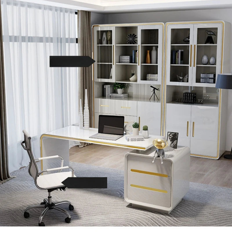 White Gadget Supplies Work Desk Table Wooden Makeup Computer Work Desk Modern Bench Escritorio Gaming Working Equipment ZT50WD