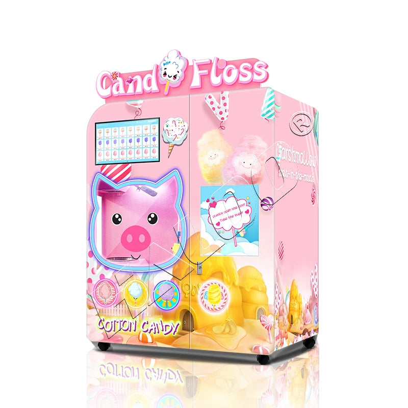 Cotton Candy Flower Vending Machine And Floss Vending Machine With 4 Flavor And Multi Shape Choices