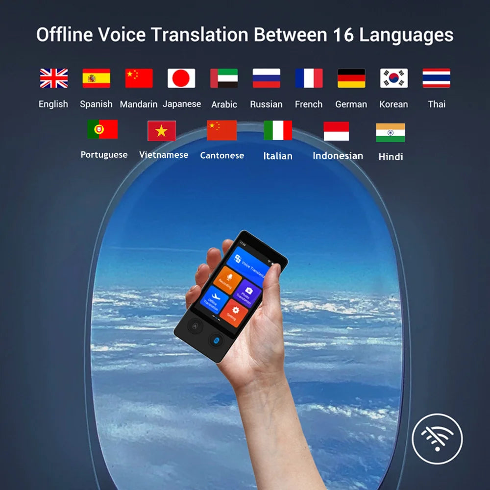 Wooask W12 Translator Instant Voice Translation Device with Touch Screen 144 Languages Online & Offline for Travel Business