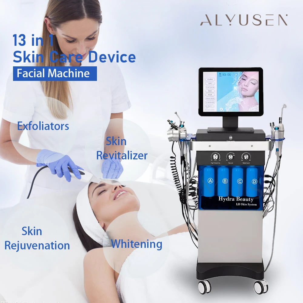 2024 NEW 14 In1 Hydra Dermabrasion Skin Care Face Tightening Facial Cleaning Aqua Peel Hydrofacial Spa Machine Salon With CE