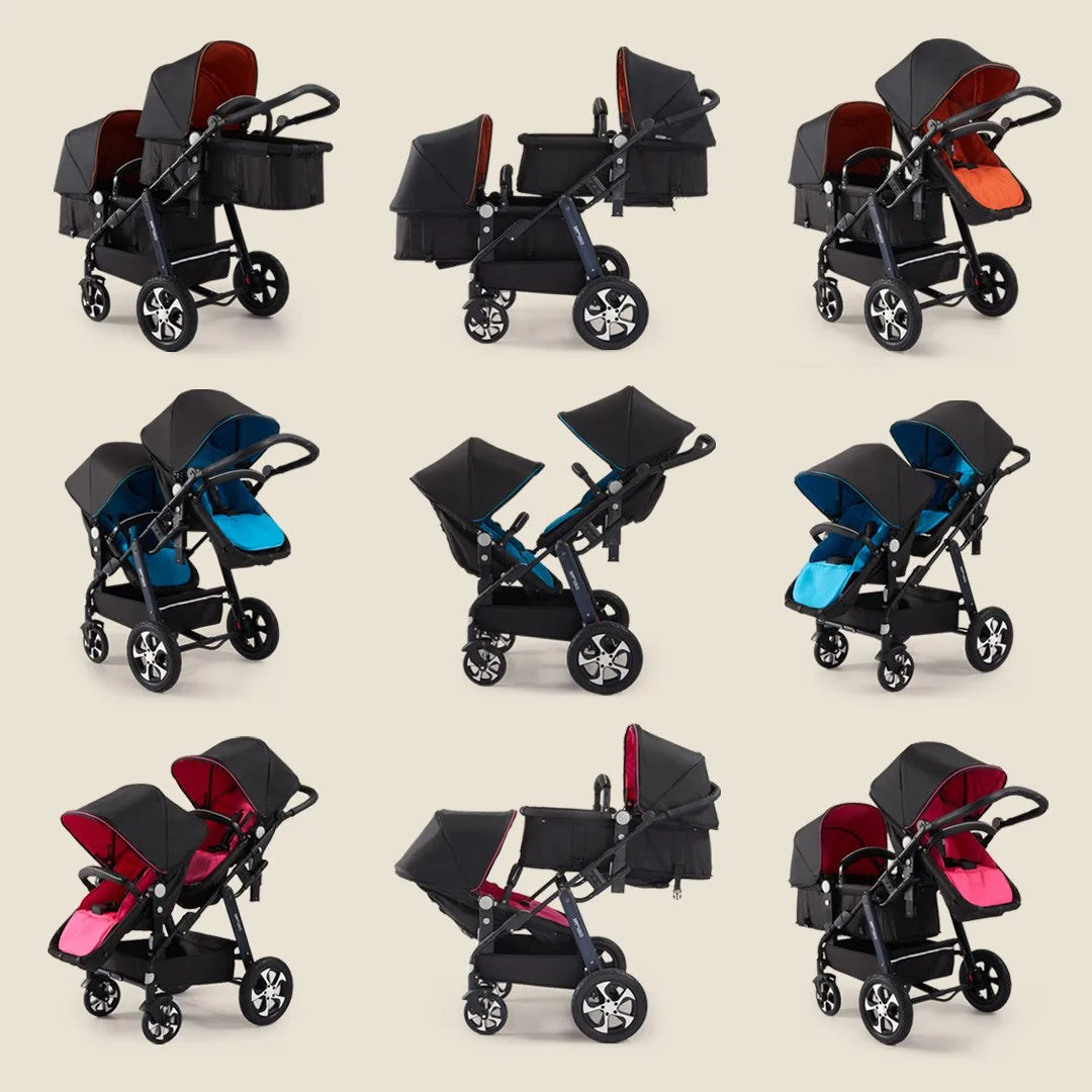 2024 New twin stroller,baby stroller,folding stroller Twins baby carriage,Double Seat stroller travel pushchair high landscape