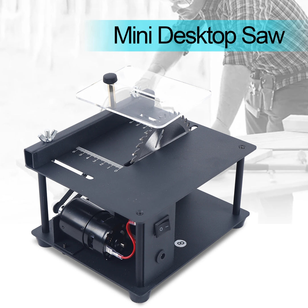 110V Mini Electric Woodworking Cutting Saw Desktop Sliding Table Saw Bench Acrylic Cutter Miniature Precision Desktop Saw