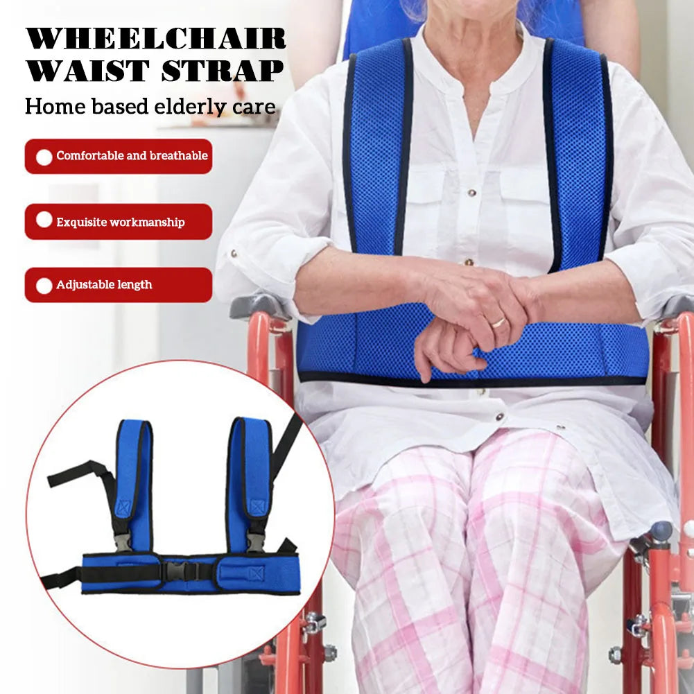 Wheelchair Fall Prevention Safety Seat Belt Shoulder Fixing Straps Nursing Band for Elderly Patients Harness Brace Support Vest