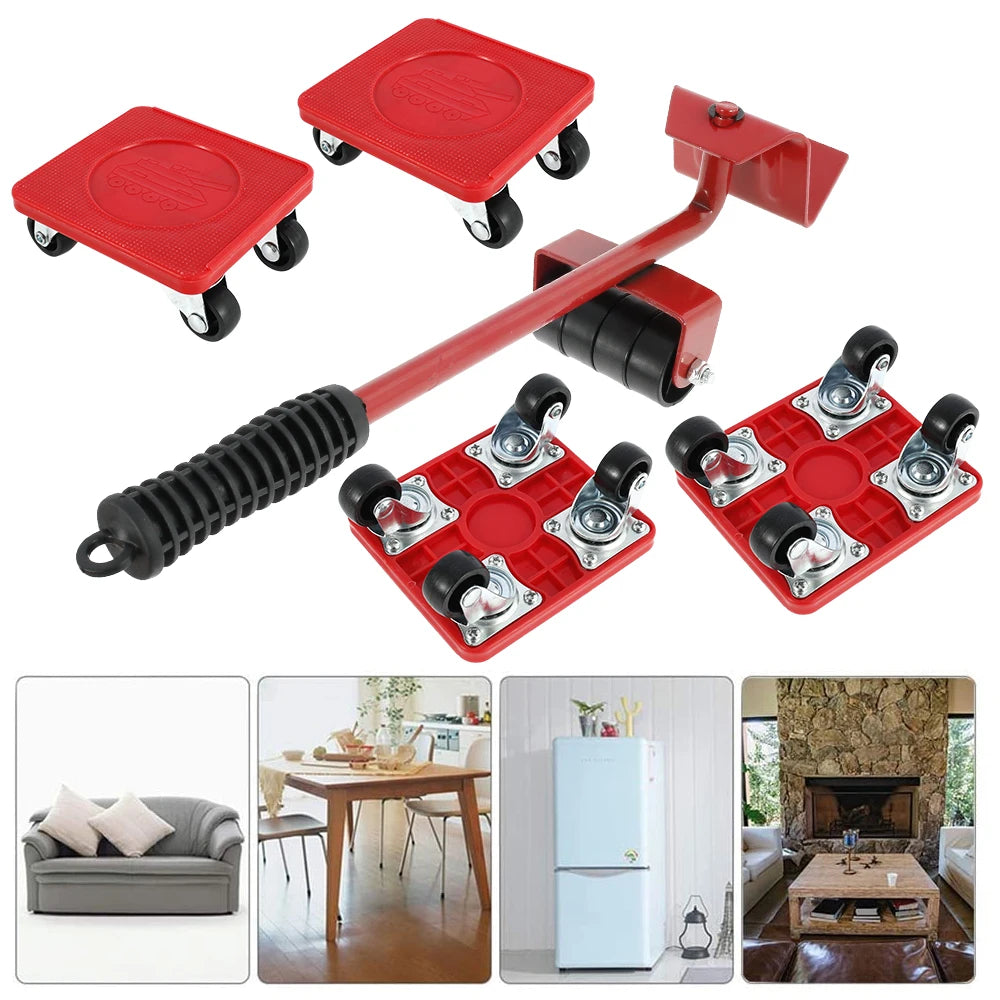 Furniture Mover Tool Set Heavy Duty Furniture Lifter Transport Tool Heavy Stuffs Moving Wheel Roller Bar Hand Tools for Sofa