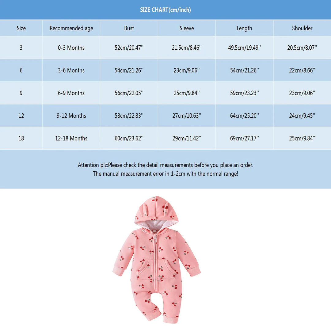 Winter Baby Cute Hooded Rompers Clothing Baby Boys Girls Thick Warm Romper Autumn Unisex Infant Jumpsuits Spring Clothes 0-18M