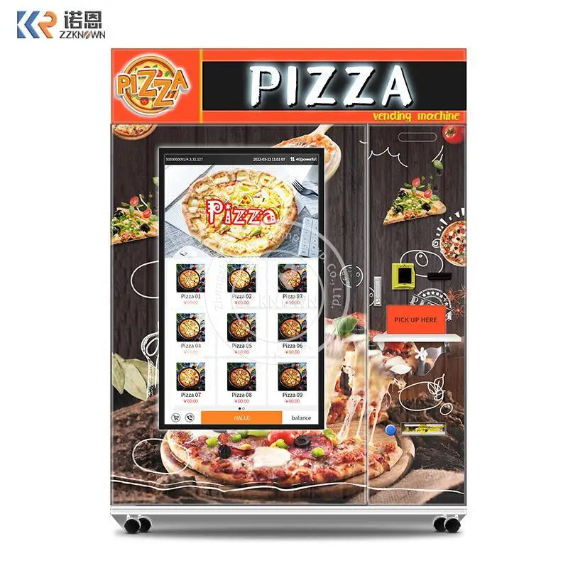 Pizza Vending Machine Hot Food Vending Machine With 55inch Touch Screen On The Machine With Coin Cash And Card Reader For Sale