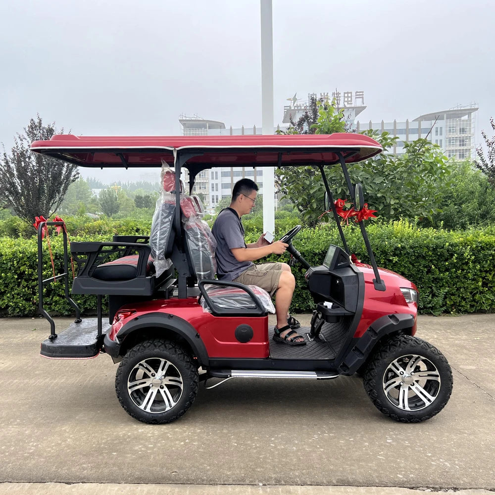 MMC Deluxe Edition Seat 72V Lithium Battery Solar Golf Carts 4 Seaters 7000W Off Road Street Legal Buggy Electric Golf Cart