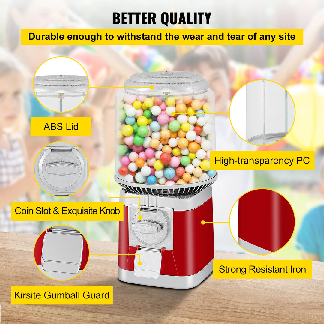 VEVOR Gumball Machine,Candy Vending Machine,Commercial Gumball Vending Machine Metal Gumball Dispenser Machine for Home Offcie