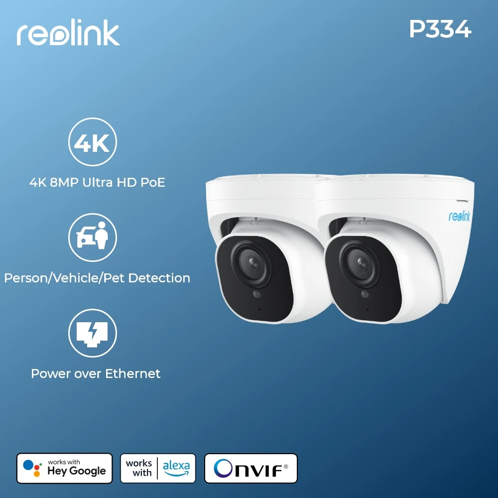 Reolink 2Pcs 4K PoE Outdoor Camera 8MP Human Car pet Detection Security IP Cam Smart Night Version Home Surveillance Cameras