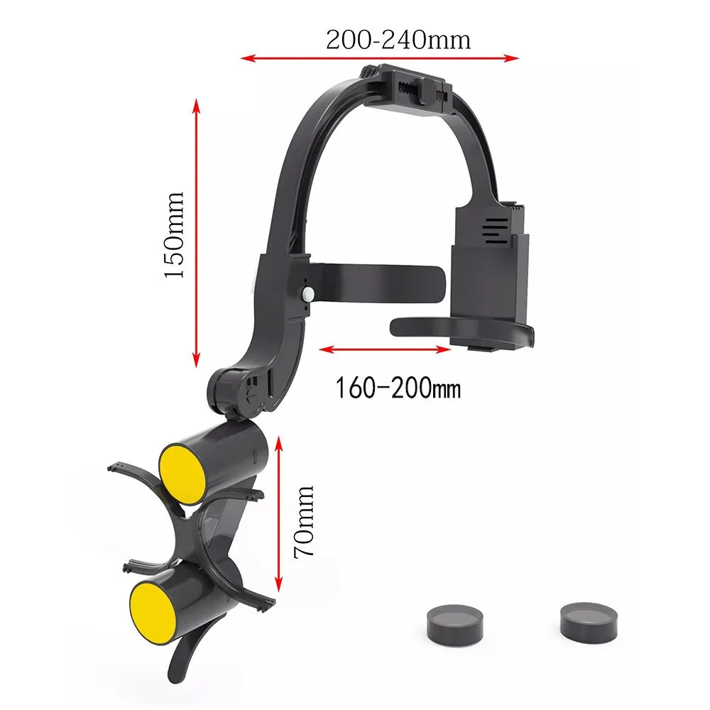 2.5X 3.5X Dental LED Head Light Lamp For Magnification Binocular Loupes 5W Light Dentisit Surgical Headlight Lab Equipment