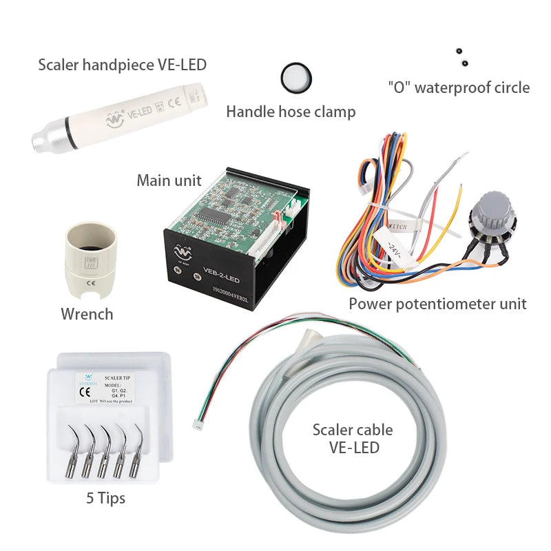 VVDental Dental Ultrasonic Scaler Build In Scaler VEB2/VEB2 LED Detachable Scaler Handpiece For Dental Chair Main Board Fit SATE