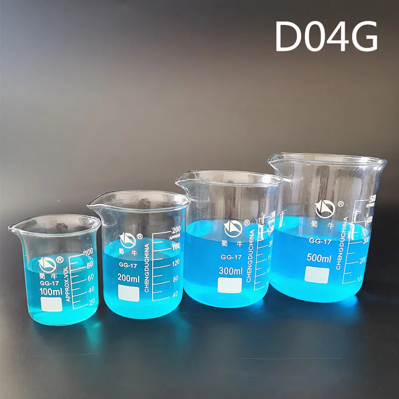 25ml-800ml 1Set Lab Borosilicate Glass Beaker All Sizes Chemical Experiment Laboratory Equipment Measuring Cup