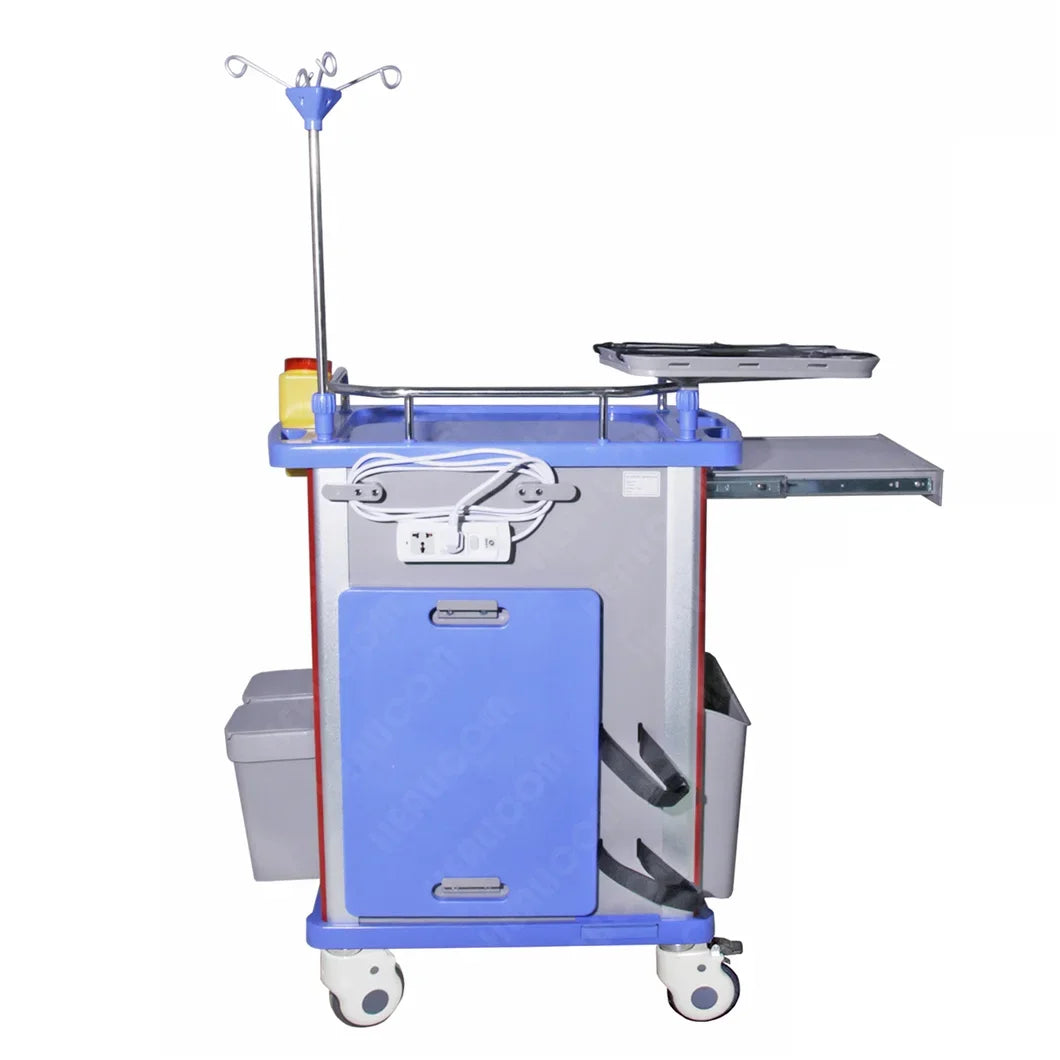 Hospital Medical Equipment Operating Room Emergency ABS Medical Trolley with 5 Layers Drawer