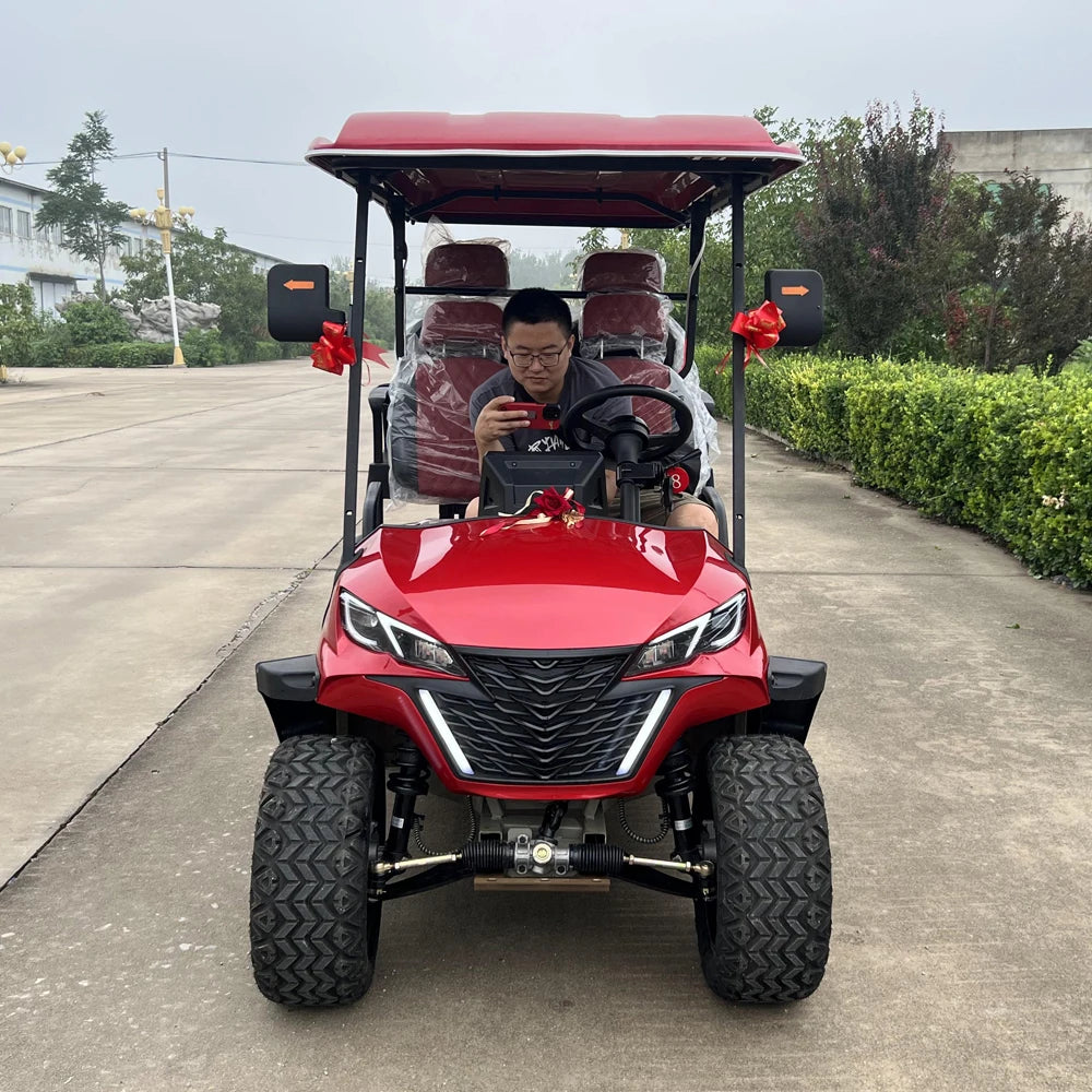 MMC Deluxe Edition Seat 72V Lithium Battery Solar Golf Carts 4 Seaters 7000W Off Road Street Legal Buggy Electric Golf Cart