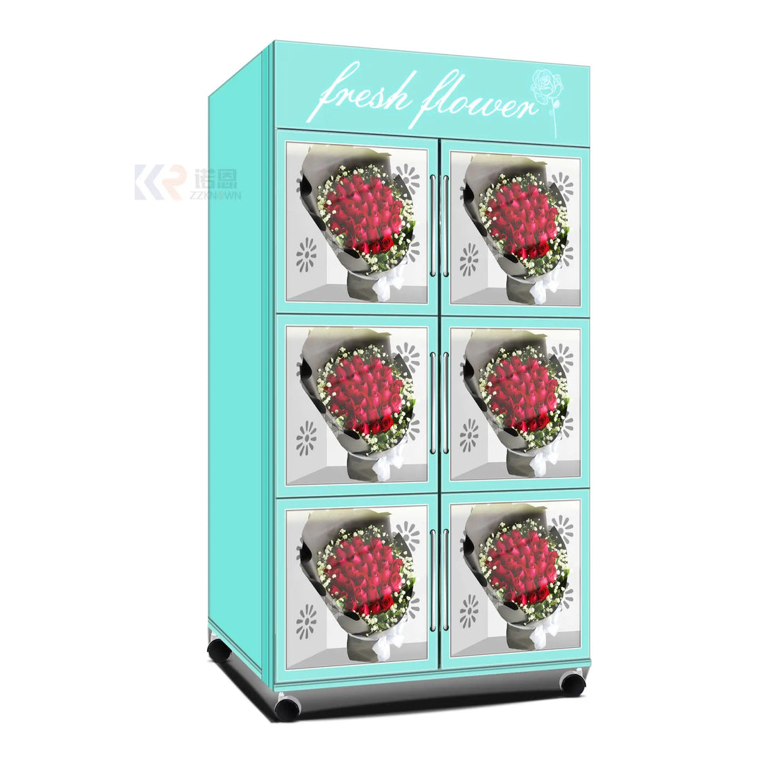 Factory Direct 16 Lockers Cut Flower Vending Machine With Top Led Sign HL-XHJ-Y-1A