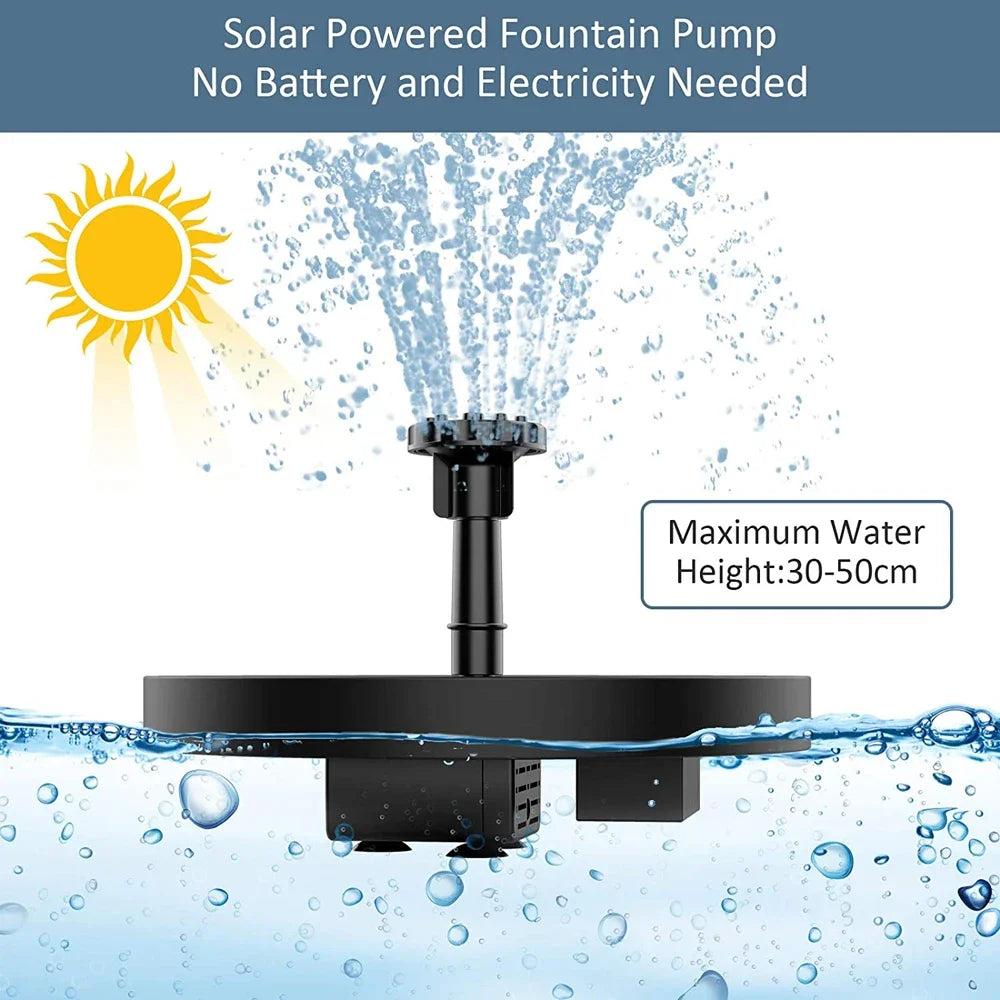 Mini Solar Water Fountain Pool Pond Waterfall Fountain Garden Decoration Outdoor Bird Bath Solar Powered Fountain Floating Water