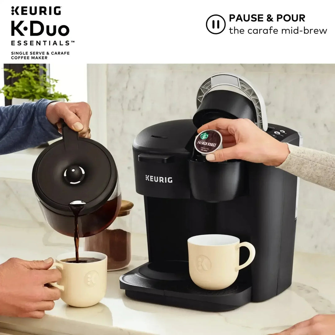 K-Duo Essentials Black Single-Serve K-Cup Pod Coffee Maker, Black Cafetera .USA.NEW