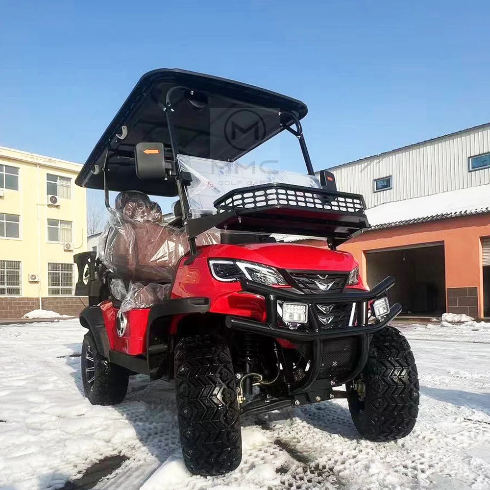 Red Lithium Battery Golf Cart Adults Scooter 48V 4KW 4 Seater Electric Golf Car 72V 7.5KW Off Road Golf Cart