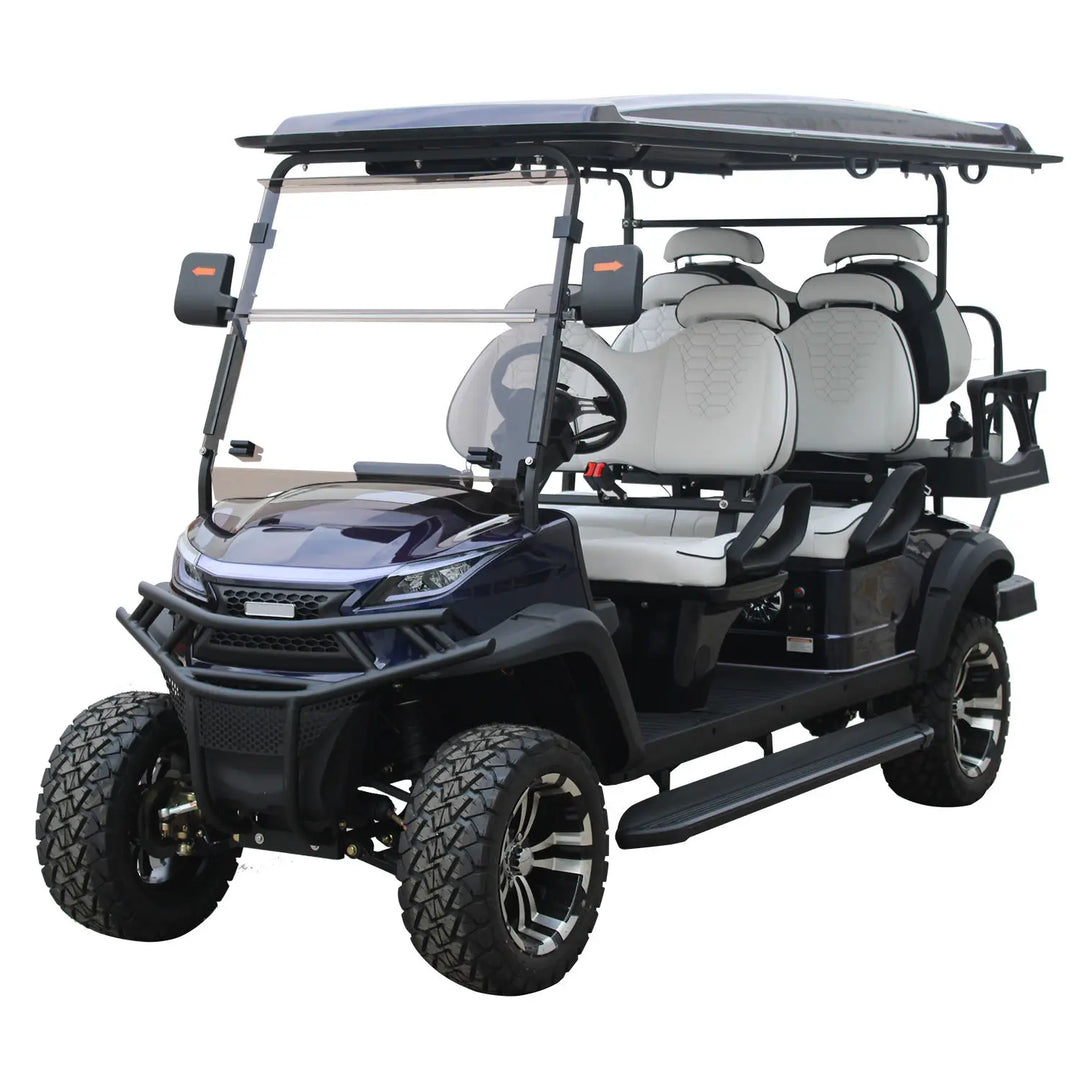 Factory Supply New design Foldable 5kW 7kw 2+2 rear seat  Outdoor golf buggy Double a Arm  Construction electric golf carts