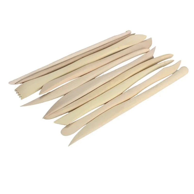 10Pcs/Set Carving Crafts Wooden Clay Sculpture Knife Pottery Sharpen Modeling Little Figurines Pottery Tools