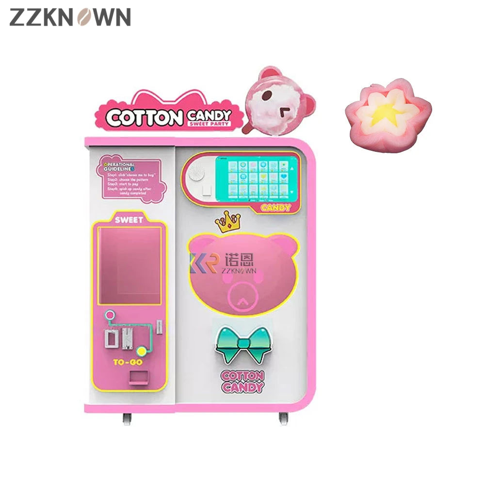 Marshmallow Fully Automatic Snack Machine Cotton Candied Vending Machine For Amusement Center