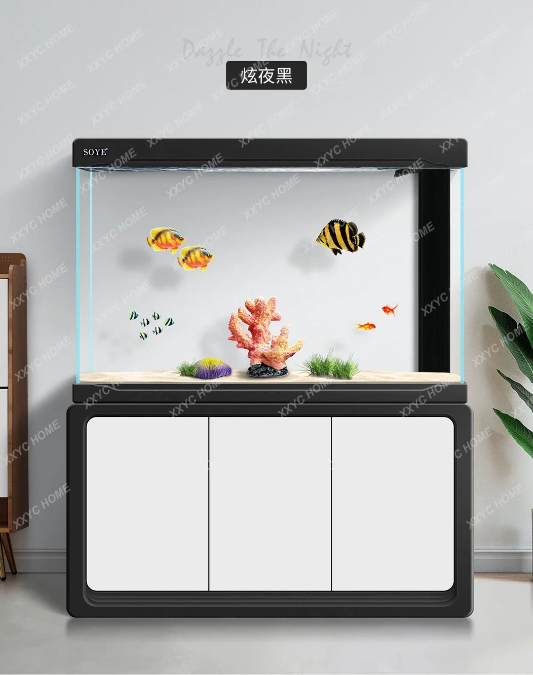 Living Room Large Super White Aquarium Ecological Partition Screens Smart Bottom Filter Home