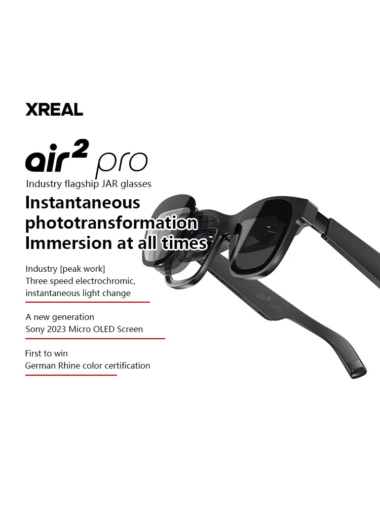 XREAL Nreal Air 2 Pro Nreal Air2 Pro Smart AR Glasses HD 130 Inches Space Giant Screen Private Cinema Portable 1080p View