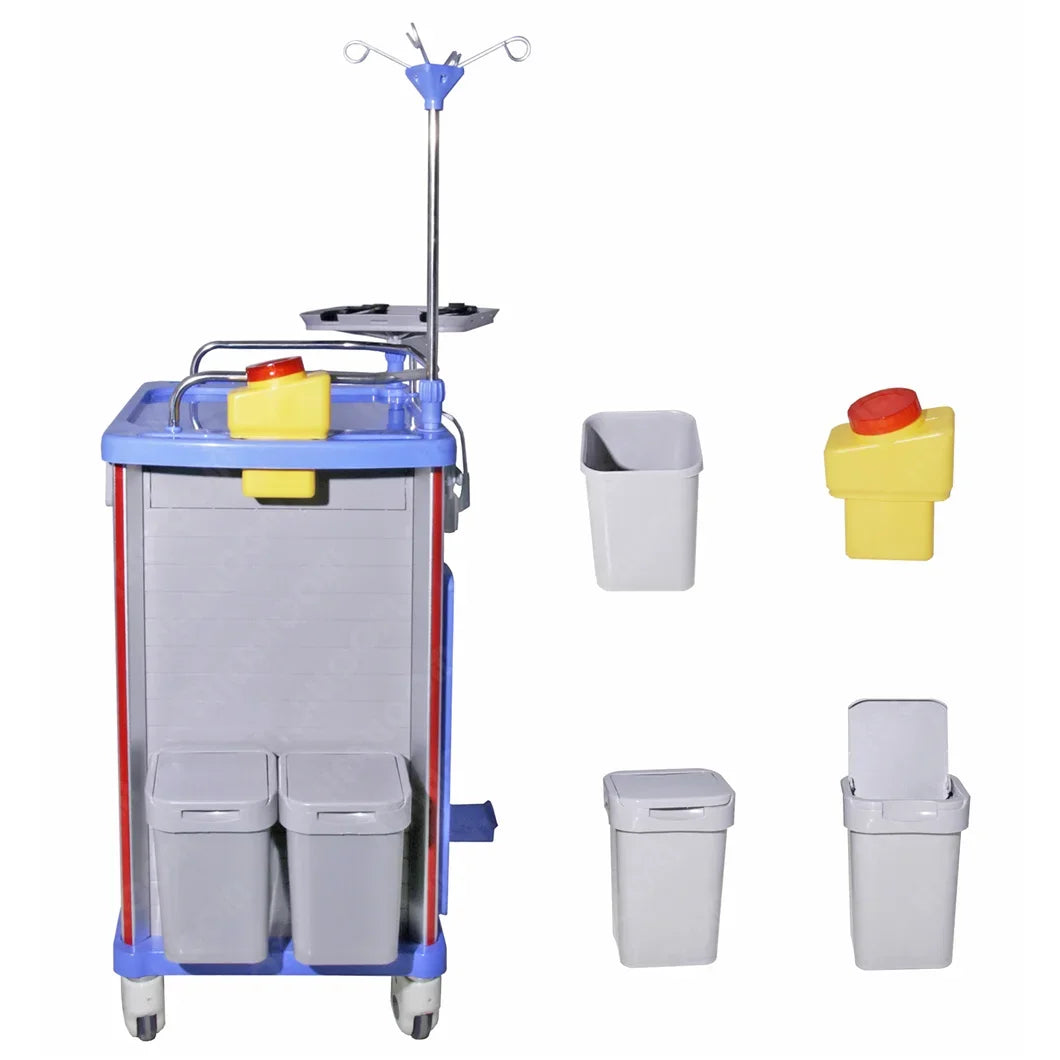 Hospital Medical Equipment Operating Room Emergency ABS Medical Trolley with 5 Layers Drawer