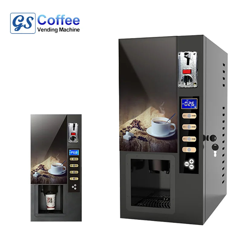 High Quality 3 Different Kinds Automatic Coin Operated Tea Time Coffee Vending Machine